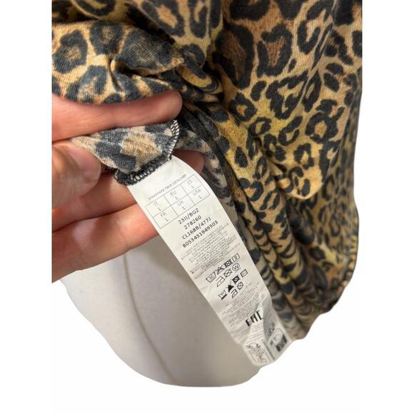 Intimissimi Long Sleeve Modal Cashmere Leopard Print Top - Picture 4 of 4